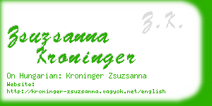 zsuzsanna kroninger business card
